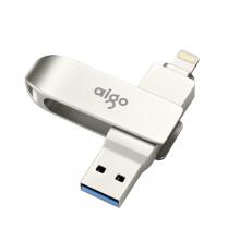 爱国者（aigo）128GB Lightning USB3.0 U盘 U371 银色 手机电脑两用