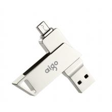爱国者（aigo）256GB Micro USB USB3.0 手机U盘 U385银色 双接口手机电脑两用