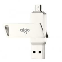 爱国者（aigo）128GB Micro USB USB3.0 手机U盘 U385银色 双接口手机电脑两用