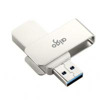 爱国者（aigo）64GB USB3.0 U盘 U330金属旋转系列 银色 快速传输 出色出众
