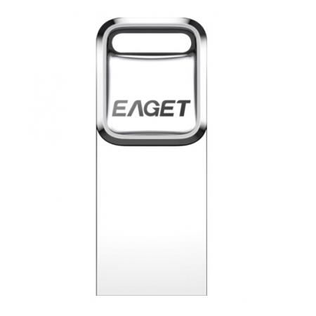 忆捷（EAGET）32GB USB2.0 金属U盘 U1迷你系列 亮银色 防水抗摔便携车载优盘