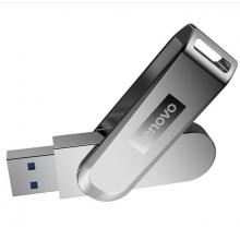联想（Lenovo）64GB USB3.0（USB3.1 Gen1) U盘 X3 香槟银 全金属电脑车载高速优盘 360度旋转