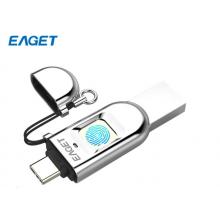 忆捷（EAGET）128GB Type-C USB3.1 FU68指纹加密手机U盘 双接口手机电脑多用 隐私安全保护 商务娱乐优盘