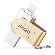 忆捷(EAGET) 128GB Lightning USB3.0 苹果U盘 i80苹果MFI认证指纹加密iphone/ipad轻松扩容
