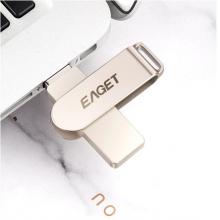 忆捷（EAGET）64GB USB3.0 U盘 F70高速全金属360度旋转车载优盘珍珠镍色