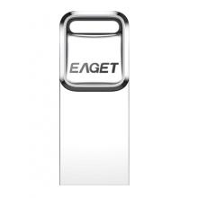 忆捷（EAGET）32GB USB2.0 金属U盘 U1迷你系列 亮银色 防水抗摔便携车载优盘