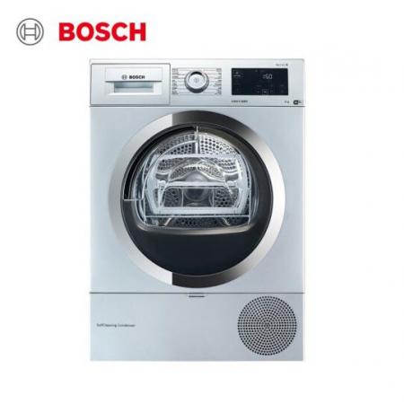 博世 BOSCH 9公斤 除菌烘干 婴幼烘 智能滚筒干衣机 热泵 家居互联（银色）WTU87RH80W