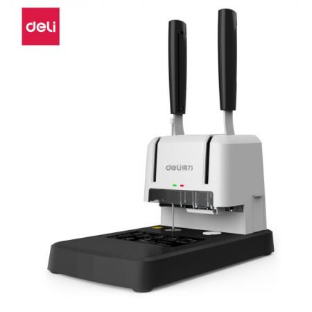 得力(deli)300页手动财务凭证装订机打孔机 省力型票据资料装订打孔机33667