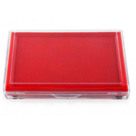 广博(GuangBo)135*85mm快干印台印泥盒/办公用品/透明盖款 红YT9127