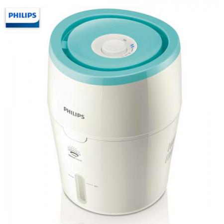 飞利浦(PHILIPS)加湿器 纳米无雾 便捷加水 加湿器 低噪空气加湿器 加湿 HU4801/00（白色+浅绿色）