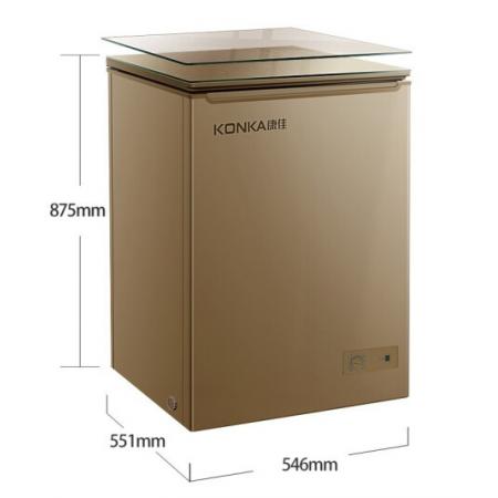 康佳（KONKA）102升 小冰柜冷藏冷冻一级能效节能单温 小型玻璃面板冷柜智能减霜BD/BC-102DTGX