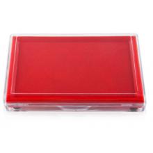 广博(GuangBo)135*85mm快干印台印泥盒/办公用品/透明盖款 红YT9127
