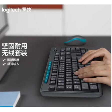 罗技（Logitech）MK275 键鼠套装 无线键鼠套装 办公键鼠套装 全尺寸 黑蓝色 带无线2.4G接收器