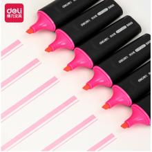 得力（deli）粉色荧光笔重点醒目标记笔 手帐可用水性记号笔10支/盒