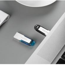 闪迪(SanDisk)128GB USB3.0 U盘 CZ73酷铄 蓝色 读速150MB/s 金属外壳 内含安全加密软件