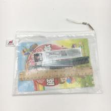A5  欢心 文件袋 网格半透明拉链 学生作业袋  票据袋 说明书袋（5个装）