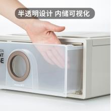 茶花 收纳箱 大号收纳盒  整理箱子 衣物棉被储物箱 抽屉式单层收纳柜A500M 两只装