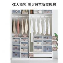 茶花 收纳箱 大号收纳盒  整理箱子 衣物棉被储物箱 抽屉式单层收纳柜A500S 21L 两只装