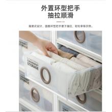 茶花 收纳箱 大号收纳盒  整理箱子 衣物棉被储物箱 抽屉式单层收纳柜A500S 21L 两只装