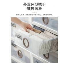 茶花 收纳箱 大号收纳盒  整理箱子 衣物棉被储物箱 抽屉式单层收纳柜A500L 40L两只装