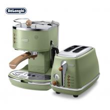 德龙（Delonghi） 复古系列 半自动咖啡机+面包机 套装