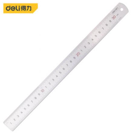 得力(deli) 不锈钢直尺刻度尺公制刻度绘图钢尺30cm DL8030