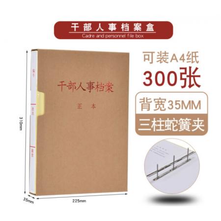 恒利源HLY 干部人事档案盒（10个装）新标准三柱蛇簧纸质 硬纸板档案夹 3.5CM干部人事档案盒 1个