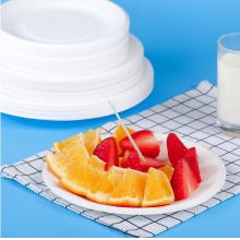 SHUANG YU一次性盘子6英寸（50只装）可降解纸盘纸碟蛋糕手工盘 防水防油烧烤野餐盘用品