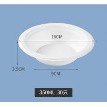 特美居 一次性纸碗 350ml美式纸碗汤碗（30只装）户外野营烧烤 防水防油无盖加厚可降解烧烤野餐盒用品餐具