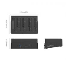 奥睿科(ORICO)硬盘座USB3.0四盘位脱机拷贝外置硬盘盒子2.5/3.5英寸SATA串口笔记本台式机硬盘底座6648US3-C