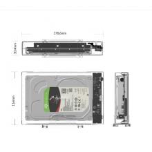 奥睿科(ORICO)硬盘盒底座 3.5英寸USB3.0笔记本台式机外置壳SATA串口固态机械ssd 全透明3159U3