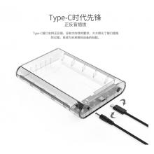 奥睿科(ORICO)3.5英寸移动硬盘盒 Type-C/USB3.1外置盒子 SATA串口台式机外置固态械硬盘外壳 透明3139C3