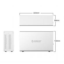 奥睿科（ORICO）移动硬盘柜 SATA串口HDD3.5英寸台式机硬盘柜全铝外置盒子 Type-c双盘位 WS200C3 银色