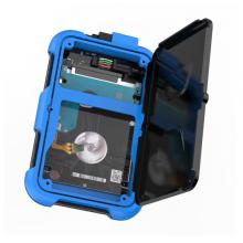 奥睿科(ORICO)2.5英寸移动硬盘盒USB3.0 三防硅胶防震保护套 SATA串口笔记本硬盘外置壳 蓝色2739U3