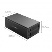 奥睿科(ORICO)双盘位磁盘阵列硬盘柜2.5/3.5英寸SATA串口USB3.0免工具全铝存储柜（RAID） 3529RU3黑