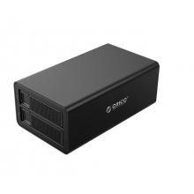奥睿科(ORICO)双盘位磁盘阵列硬盘柜2.5/3.5英寸SATA串口USB3.0免工具全铝存储柜（RAID） 3529RU3黑