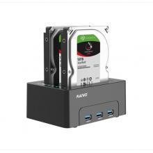 麦沃 K3082H 硬盘盒底座拷贝机 USB3.0带HUB分线器外置2.5/3.5英寸机械固态硬盘壳