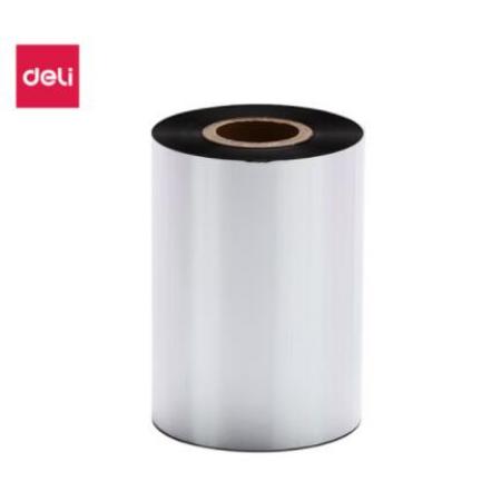 得力(deli)  90mm*300m  热转印条码机标签机通用型蜡基碳带 81523（单卷装）