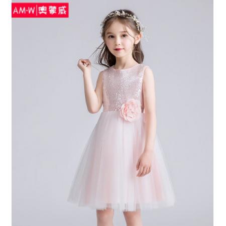 奥蒙威 跳舞儿童连衣裙 表演服夏季裙子