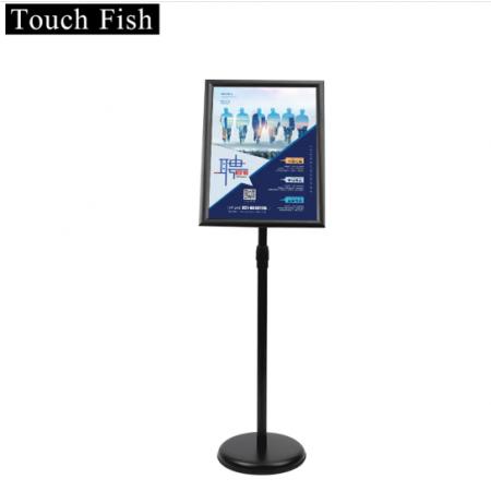 Touch Fish不锈钢可伸缩展示牌 A3A4海报展架立牌 酒店商城指示牌引导牌水牌 黑色A3直角（送加重注水块）