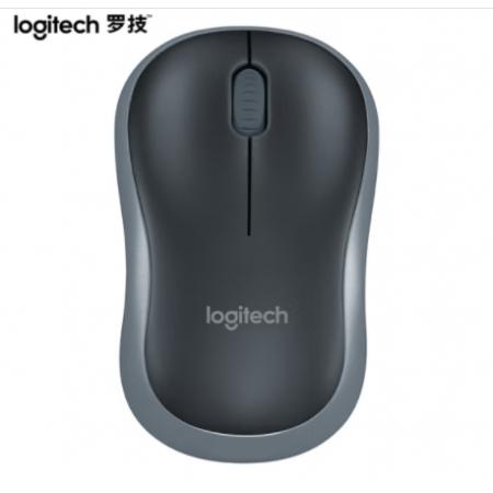 罗技（Logitech）M185鼠标 无线鼠标 办公鼠标 对称鼠标 黑色灰边 带无线2.4G接收器