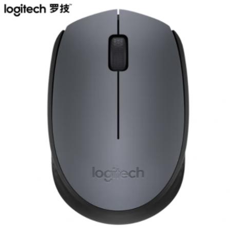 罗技（Logitech）M170鼠标 无线鼠标 办公鼠标 对称鼠标 灰色 带无线2.4G接收器