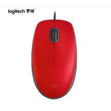 罗技（Logitech）M110 鼠标 有线鼠标 办公鼠标 轻音鼠标 对称鼠标 红色
