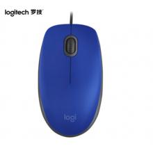 罗技（Logitech）M110 鼠标 有线鼠标 办公鼠标 轻音鼠标 对称鼠标 蓝色