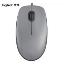 罗技 （Logitech ）M111 有线轻音鼠标 即插即用 灰色