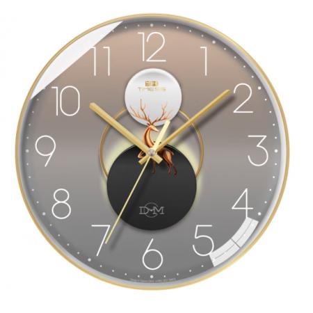 Timess T 挂钟 钟表客厅挂钟创意时尚家用表挂墙免打孔轻奢光影石英钟挂表 S16-1【35厘米款】