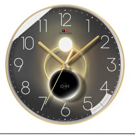 Timess T 挂钟 钟表客厅挂钟创意时尚家用表挂墙免打孔轻奢光影石英钟挂表 S16-2【35厘米款】