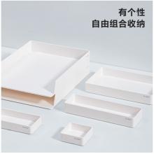 得力纽赛(NUSIGN) 办公收纳6件套 德国创意设计DIY文件架文件框盘桌面收纳新人入职套装 净白NS001