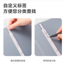 纽赛（nusign）和风色系资料册A4/30页 彩色文件收纳带注塑背条设计 文件夹办公文具 颜色随机NS167
