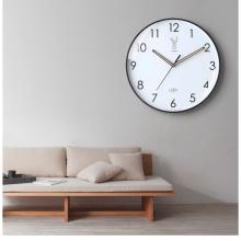 Timess 挂钟钟表客厅创意北欧时钟万年历温度石英钟简约轻奢表挂墙 P50-1【30厘米款】